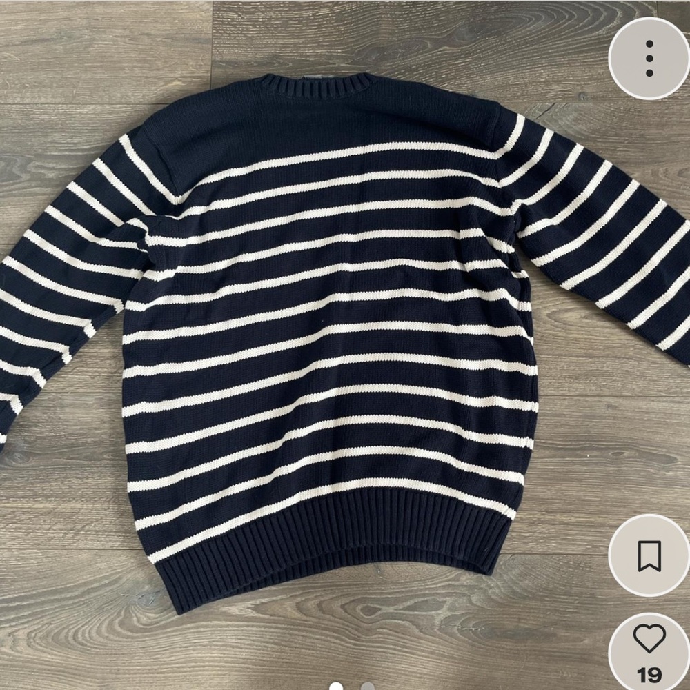 Navy and White Striped Sweater